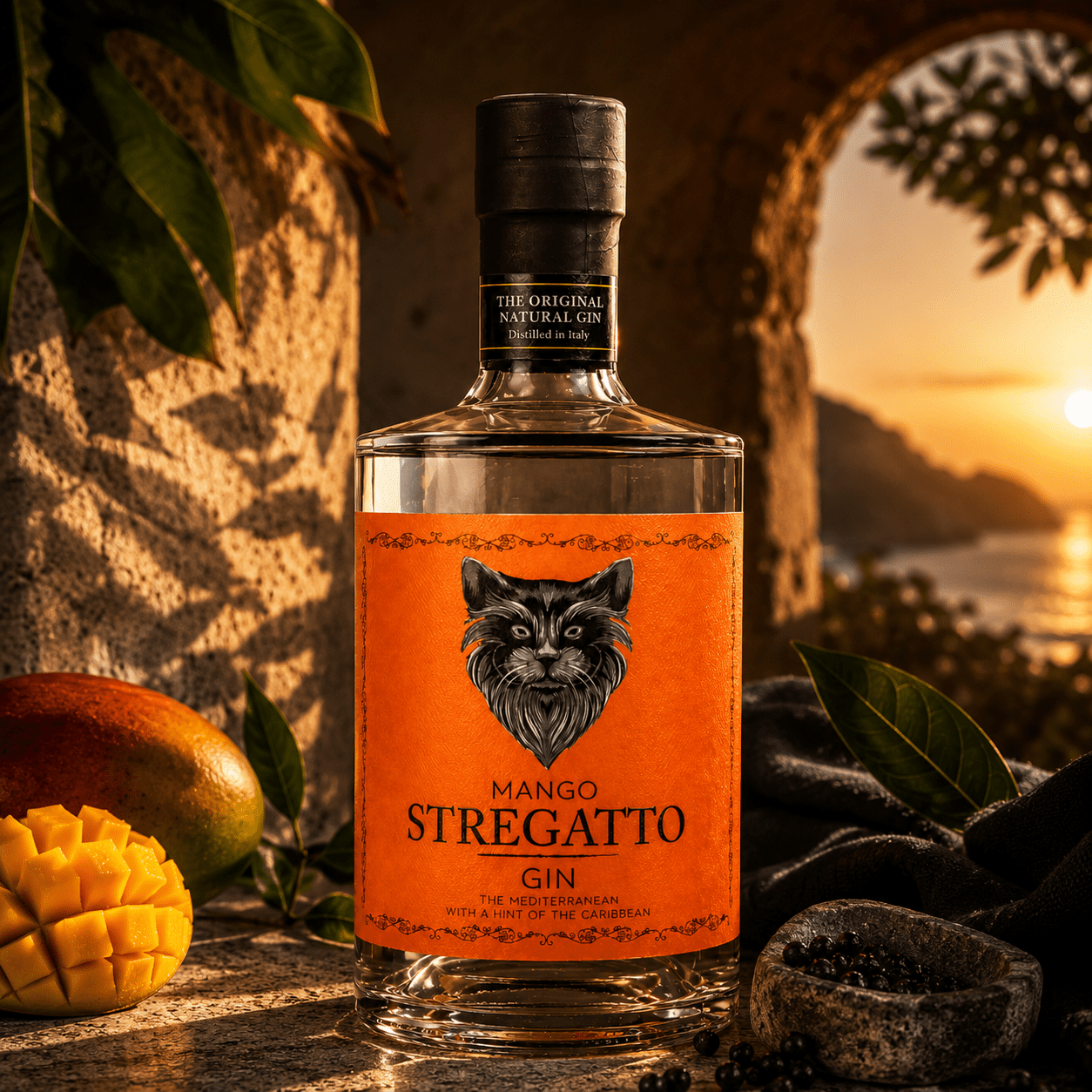 Gin Stregatto Mango e Frutta Tropicale 40% Vol - immagine 2